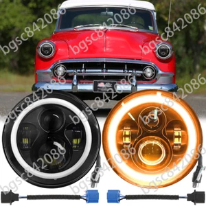 Par de faros redondos LED DRL halo 130W 7" pulgadas para Chevrolet 1953-57 Bel Air - Imagen 1 de 11