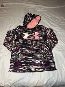 Under Armor Girls Loose Fit Long Sleeve Hoodie VGC - Picture 1 of 3