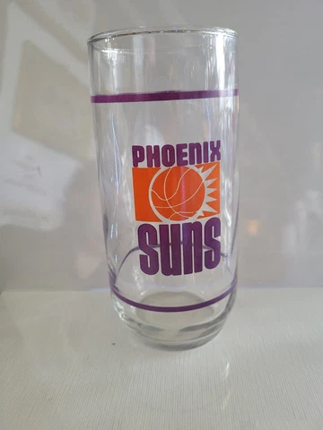 Vintage NBA Phoenix Suns Basketball Logo 6" Drinking Glass  1968 - 1991 Logo Cover