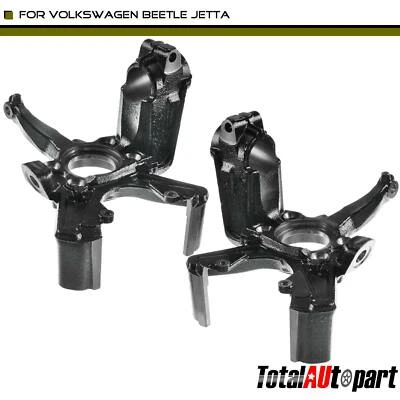 2x Steering Spindle Knuckle Steel Front Left & Right for Volkswagen Beetle Jetta - Image 1 of 4