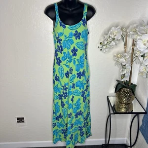 Vtg Hilo Hattie The Hawaiian Original Women's Island Floral Maxi Rayon Dress M - Picture 1 of 7