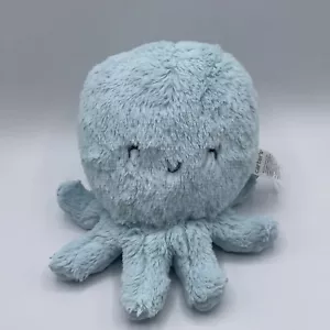 Carters Blue Octopus Baby Plush Fluffy Stuffed Animal 2019 Eyes Closed 8 inch - Picture 1 of 7