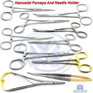 Abrazaderas arteriales de bloqueo hemostático quirúrgico pinzas alicates soportes de agujas dentales - Imagen 1 de 17