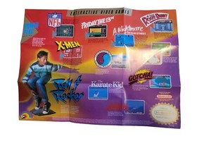 LJN Roll & Rocker Nintendo NES Promo Foldable Poster Insert Jaws X-men Konami