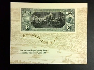 Scott #NSC89 - International Paper Money Show (IPMS) 1998 tarjeta de recuerdo - como nueva - Imagen 1 de 2