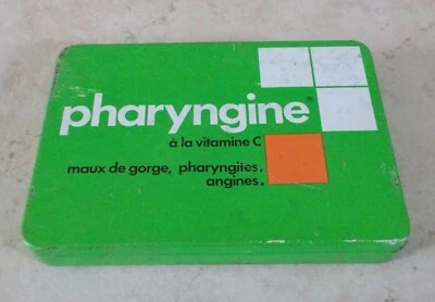 Ancienne Boite Tole PHARYNGINE Médicament Pharmacie Gorge France vert #4 - Photo 1/4
