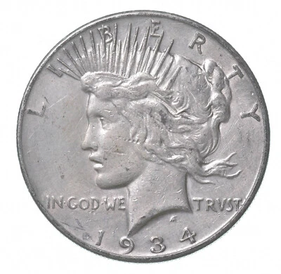 1934-S Peace Silver Dollar *4487 - Image 1 of 3