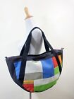 Mamagreen Black Multi Patch Canvas Shopping Tote Bag Multi Function Extra Large