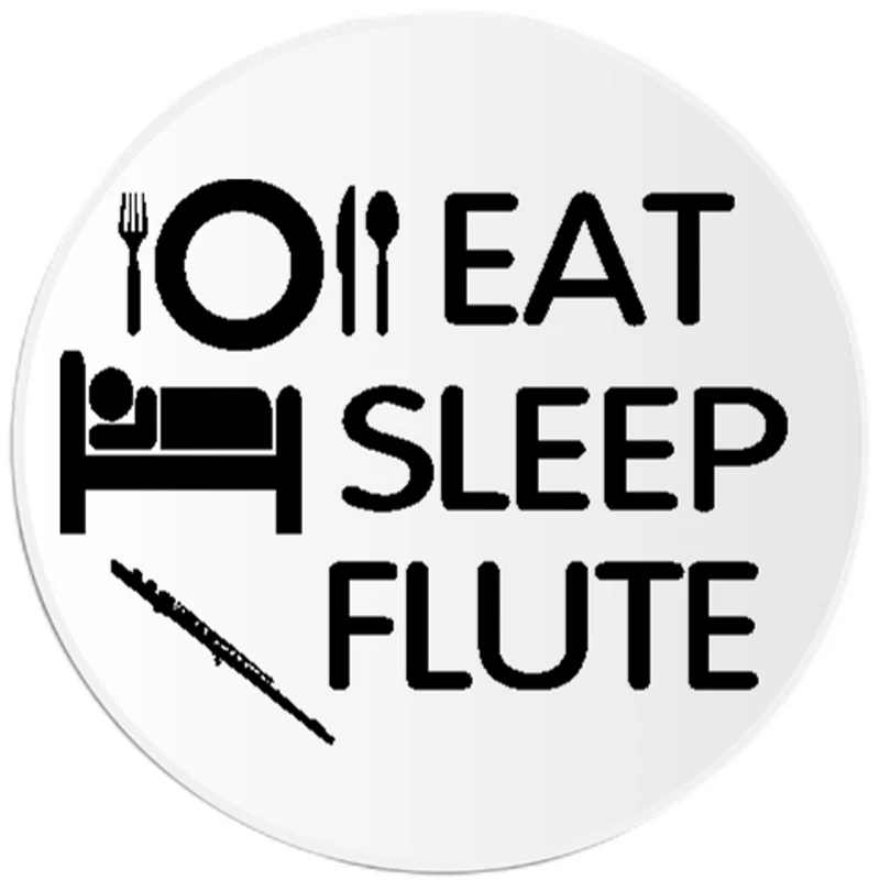 Flauta Eat Sleep - Calcomanía adhesiva circular de 3 pulgadas - Músico Foto 1 de 1