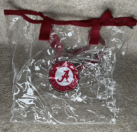 Alabama Crimson Tide Clear Stadium Tote Bag Basketball Football Games 12” x 12” Cover