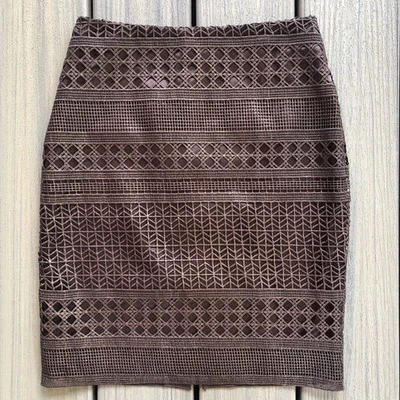 NUEVA WHBM Bronce Metálico Corte Láser Falda Lápiz Talla 00 Foto 1 de 4