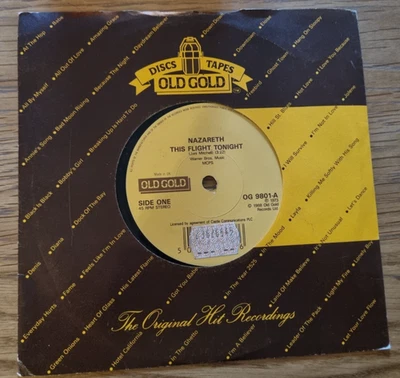 Nazareth - This Flight Tonight / Broken Down Angel 7" Old Gold Vinyl Record - Image 1 of 4