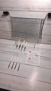 Cestello multiuso Ready Grill e 4 Kabob in acciaio funziona con la griglia pronta Ronco - Foto 1 di 8
