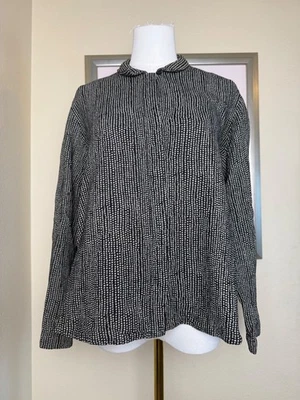 Asiatica Kansas City Blouse Button Front Japanese Lagenlook Dots | Size Medium - Image 1 of 4