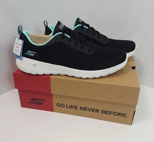 Women's Skechers Go Walk Joy Walking Shoes, Black/Aqua, 11 B Medium US - Picture 1 of 10