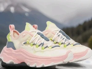 Scarpe da corsa SOREL Kinetic Breakthru Tech in pizzo sneaker bianco rosa donna 9 40 - Foto 1 di 10