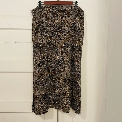 Antigua Falda Azul Marino Para Mujer Estampado Animal Talla XL Midi Maxi Leopardo Guepardo Mob Esposa Foto 1 de 4