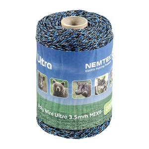 Nemtek 200m Black 3.5mm Ultra MIX9 Electric Fence Poly Wire - Picture 1 of 2