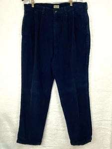 Bugle Boy Corduroy Pants Men 38x32 Blue Pleated Cuffed Cotton Vintage Y2K - Picture 1 of 10