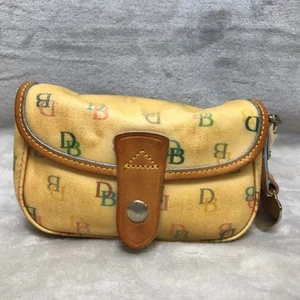 Dooney & Bourke Vintage Logo Colorful Monogram Wristlet Pale Yellow! - Picture 1 of 12