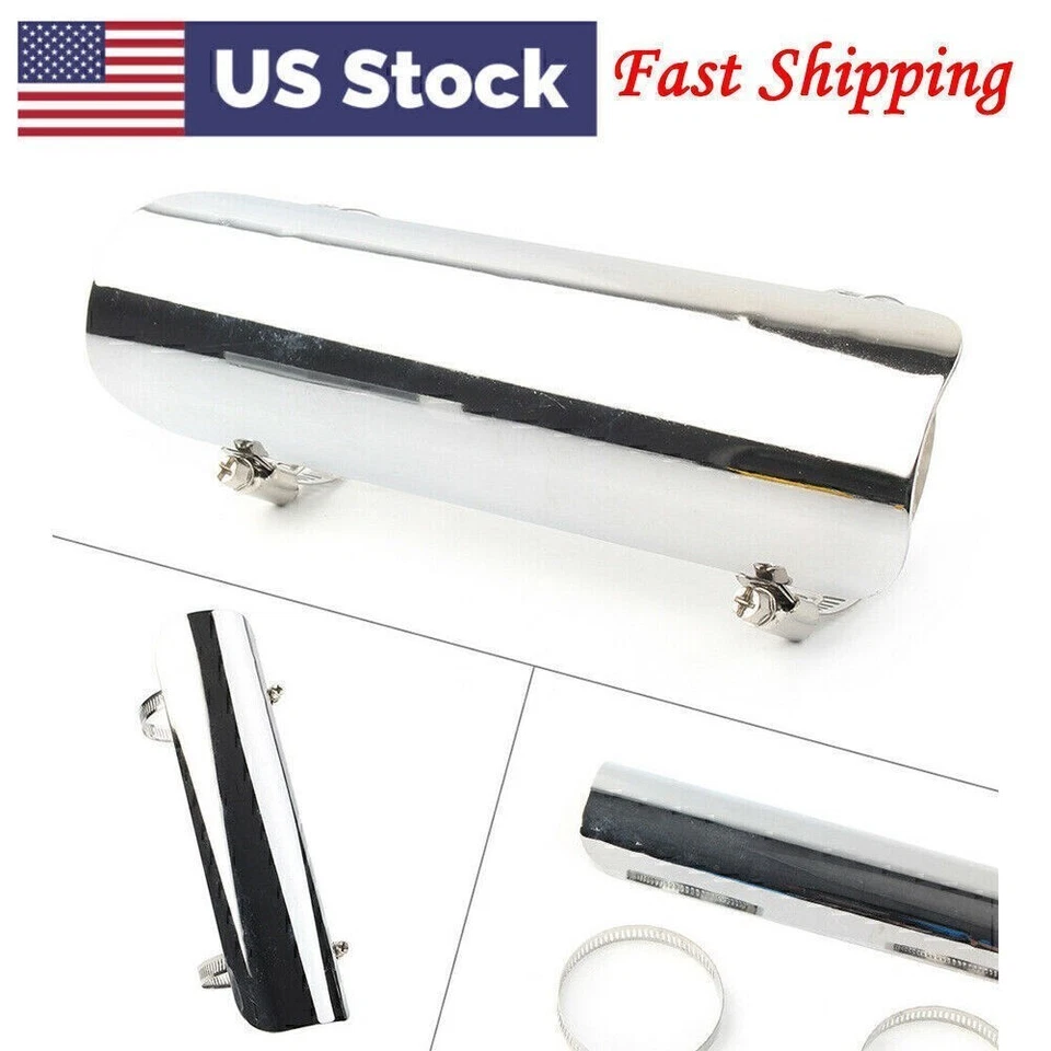 Tubo silenciador de escape protector térmico cubierta marco protector ajuste Harley cromo EE. UU. Foto 1 de 4