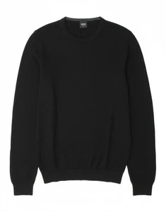 HUGO BOSS Mens Slim Fit Crew Neck Jumper Sweater Small Black Virgin Wool DX73 - Picture 1 of 5