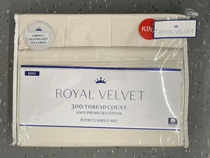 Royal Velvet King 100% Premium Cotton 6 pc Sand Sheet Set 300 TC Bedroom - Picture 1 of 5