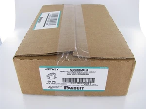 BOX OF 50, Panduit NetKey NK688MBU Cat6 Keystone Jack Module, Blue ~STSI - Picture 1 of 4