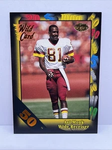 Wild Card 1991 No 49  50 Stripe Parallel Art Monk SP Redskins Commanders - Picture 1 of 2