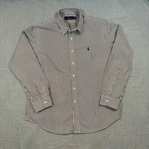 Camisa Ralph Lauren Para Hombre XL A Cuadros Botones Rayas Negocios Informal Preppy Pony - Imagen 1 de 10