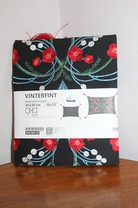 IKEA VINTERFINT CUSHION COVER TASSELED EMBROIDERED BLACK & MULTCLR 16" x 23" - Picture 1 of 2