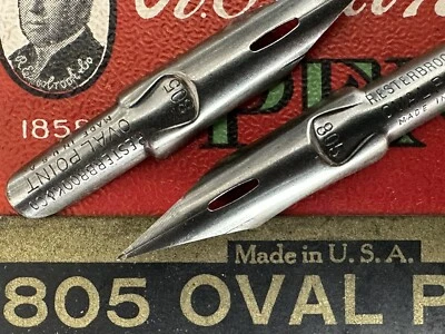2 plumillas vintage Esterbrook 805 punta ovalada Falcon Dip Pen Foto 1 de 2