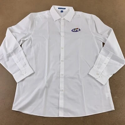 Camisa manga larga Port Authority para hombre talla XL calce ajustado blanca con logotipo Fini nueva Foto 1 de 4