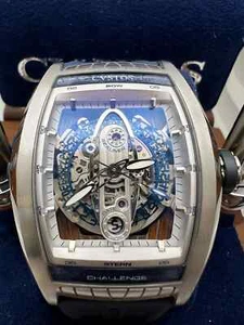 CVSTOS Challenge Sealiner CVT-SEA-ST Blue Skeleton Dial Box Set - Picture 1 of 15