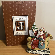 NEW Open Box 2010 Roman Joseph's Studio 10.5” Santa In Sleigh Figure Christmas