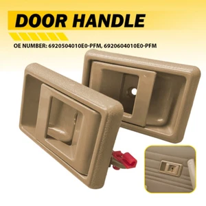 Pair Beige Interior Door Handle US For Toyota Coralla 1988-1993 Tercel 1987-1990 - Foto 1 di 15