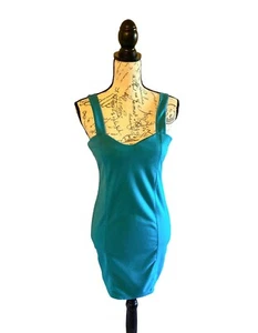 NWT Women's Teal Blue Strap Short Mini Fitted Dress - Picture 1 of 10