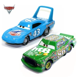 2X Disneys Pixar Movie Cars Diecast Vehicle # 86 Green Chick Hicks # 43 King Toy - Picture 1 of 14