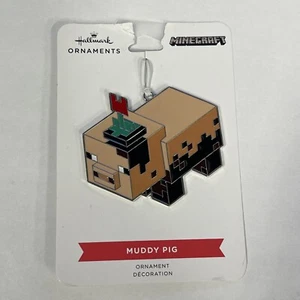 Hallmark 2021 Minecraft schlammiges Schwein Metall & Emaille Weihnachtsschmuck kostenloser Versand! - Bild 1 von 1