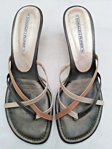 High End - Donald J. Pliner Bronze Slip on Sandals Size 9.5 - MSRP $189 - Picture 1 of 5