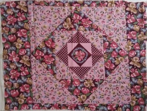 Ozark Calicos by Fabri-Quilt Mostly Pinks Triangle Pattern Cotton Fabric Panel - Picture 1 of 4
