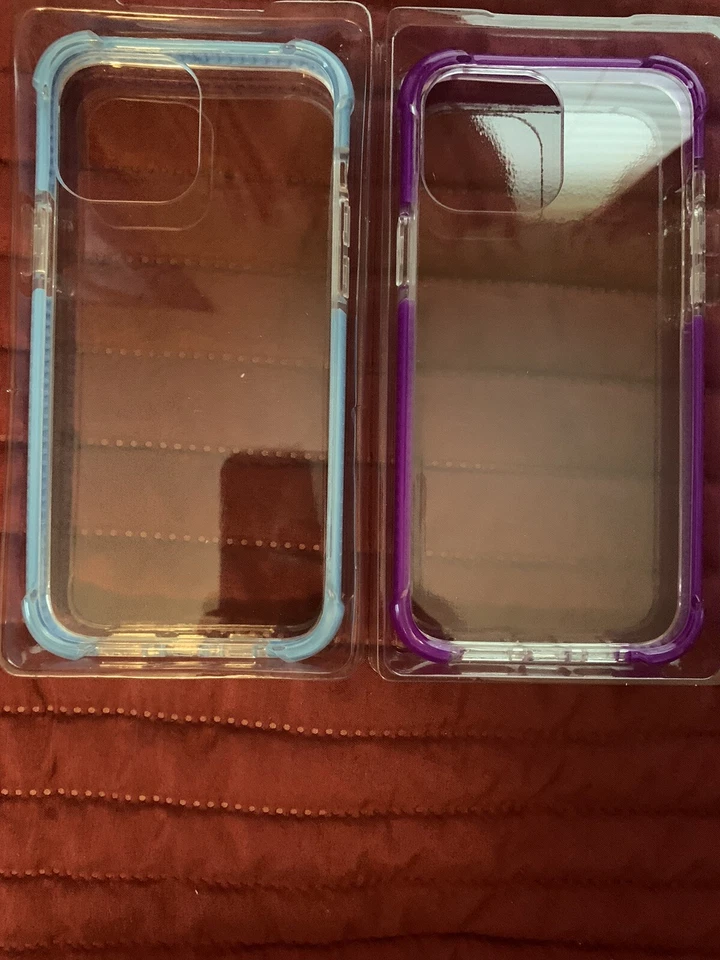 iphone 12 13 14 pro max Acrylic tough shockproof hybrid case Blue And Purple - Image 1 of 1