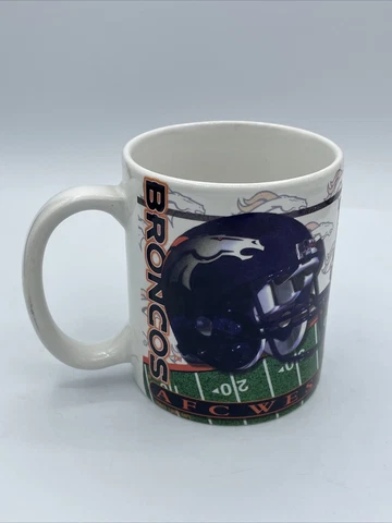 Denver Broncos Coffee Mug Cup Retro Helmet Log NFL Cover