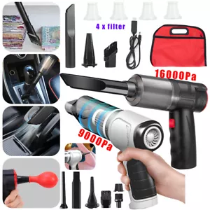 Wet & Dry Handheld Mini Car Vacuum Cleaner Air Blower Wireless USB Rechargeable - Picture 1 of 41