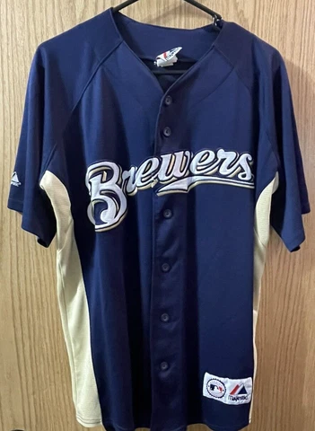 Prince Fielder Milwaukee Brewer Cool Base Majestic Medium Baseball Jersey Cover
