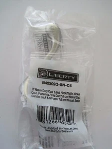 Liberty Satin Nickel Coat & Hat Hook - Picture 1 of 4