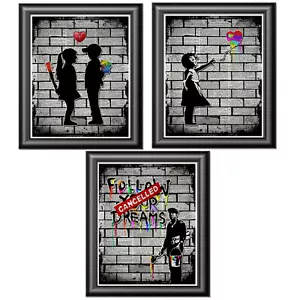Juego de 3 páginas de libros impresos de arte de Banksy en diccionario - Imagen 1 de 3
