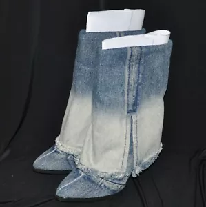 Neu mit Etikett Wild Fable Calista Damenstiefel Memory Foam Innensohle blau Denim Bündchen Größe 6 1/2 - Bild 1 von 6