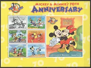 PK397 DOMINICA CARTOONS WALT DISNEY MICKEY & MINNIE MOUSE ANNIVERSARY KB MNH - Imagen 1 de 1