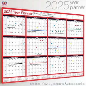 Calendario de Pared ✔2025 ✔2026 ✔2027 Año Planificador 12 Meses Gráfico Personal Vacaciones ✔ROJO - Imagen 1 de 29